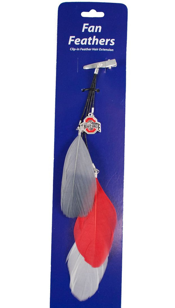 Ohio State Buckeyes Team Color Feather Hair Clip CO