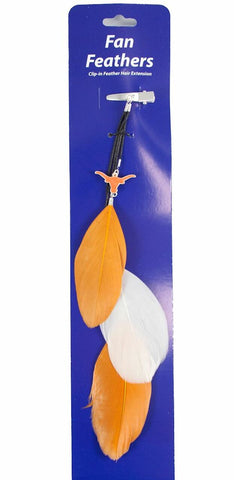 Texas Longhorns Team Color Feather Hair Clip 