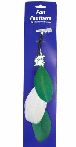 Michigan State Spartans Team Color Feather Hair Clip 