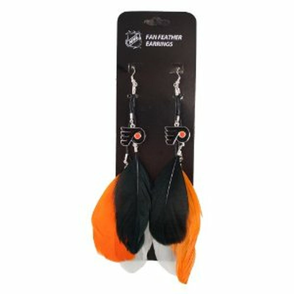 Philadelphia Flyers Team Color Feather Earrings 