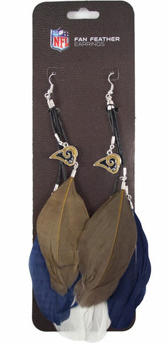 Los Angeles Rams Team Color Feather Earrings 