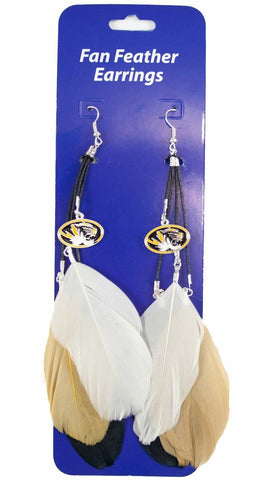 Missouri Tigers Team Color Feather Earrings 