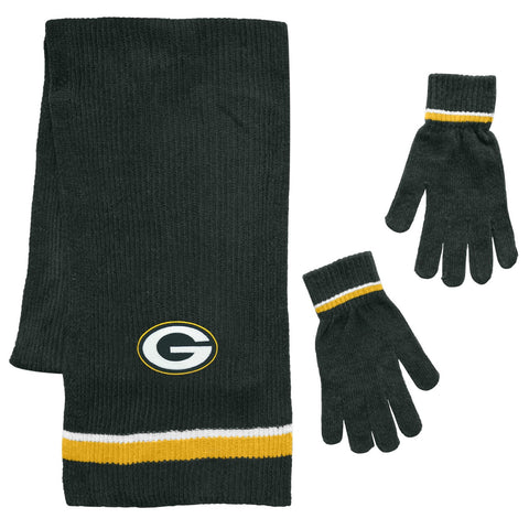 Green Bay Packers s Scarf and Glove Gift Set Chenille