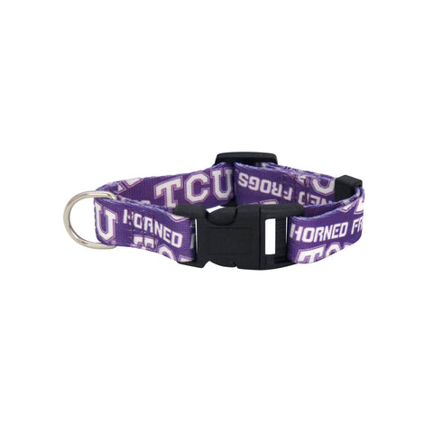 Texas Christian Horned Frogs Pet Collar Size Special Order