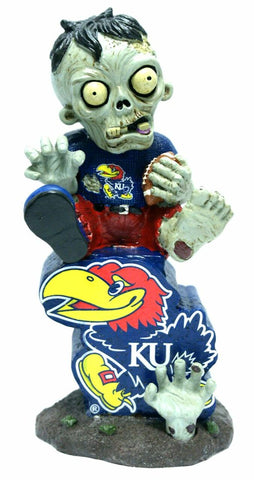 Kansas Jayhawks Zombie Figurine On Logo w/Football 