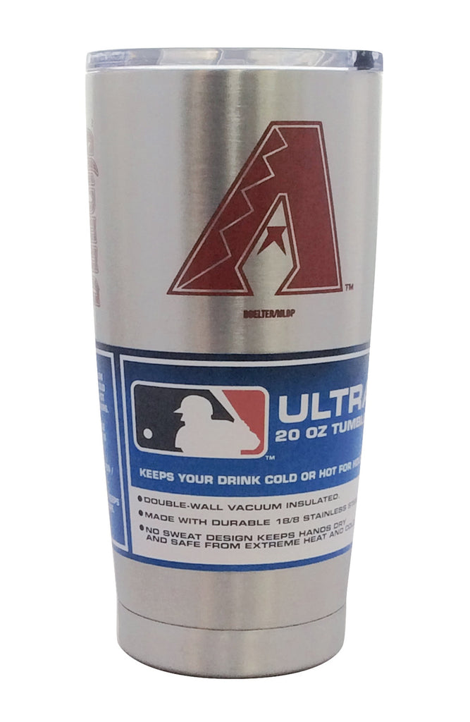 Arizona Diamondbacks Travel Tumbler 20oz Ultra Silver 