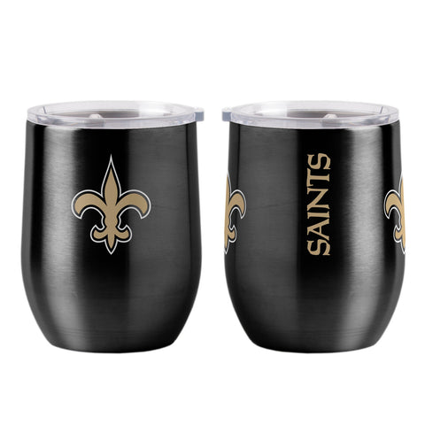 New Orleans Saints Travel Tumbler 16oz Stainless Steel Curved