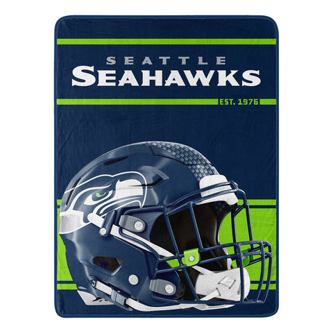 Seattle Seahawks Blanket 46x60 Micro Raschel Run Design Rolled