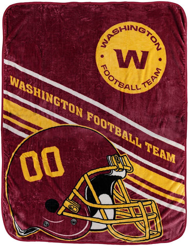 Washington Huskies Football Team Blanket 60x80 Raschel Slant Design
