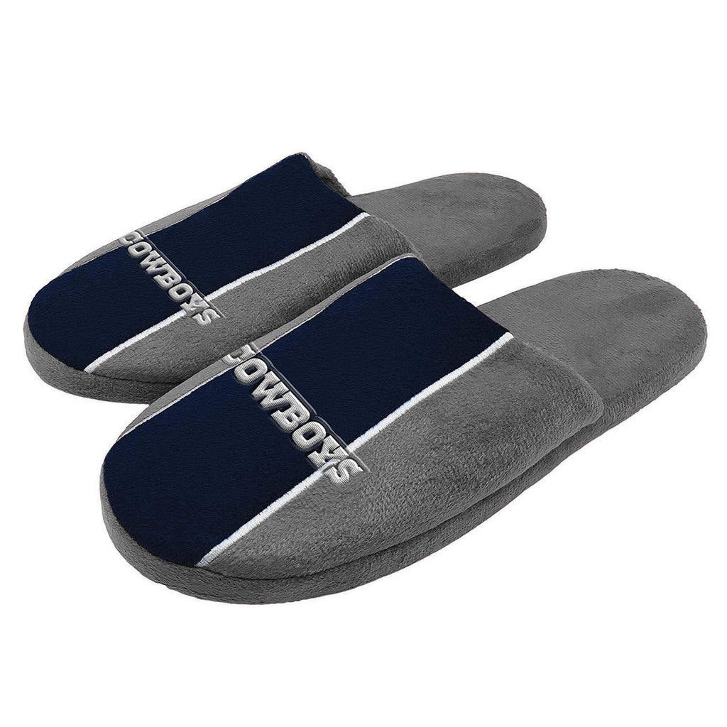 Dallas Cowboys Slipper Big Logo Stripe Design (1 Pair) L