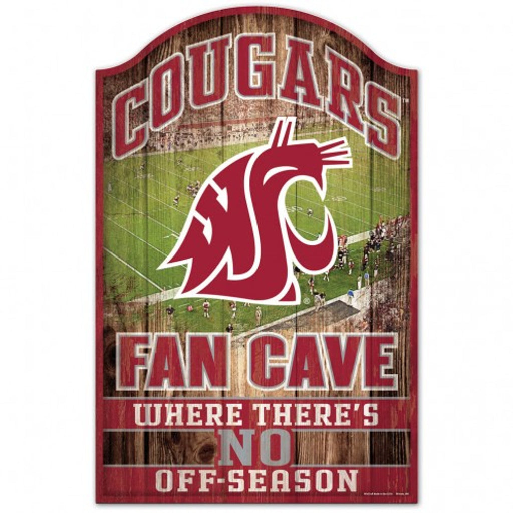 Washington State Cougars Sign 11x17 Wood Fan Cave Design Special Order