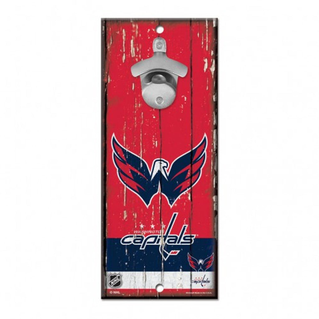 Washington Capitals Sign Wood 5x11 Bottle Opener