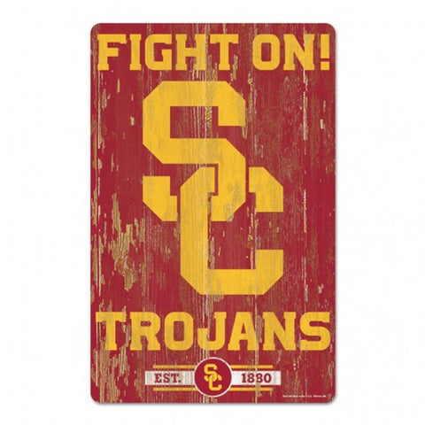 USC Trojans Sign 11x17 Wood Slogan Design Special Order