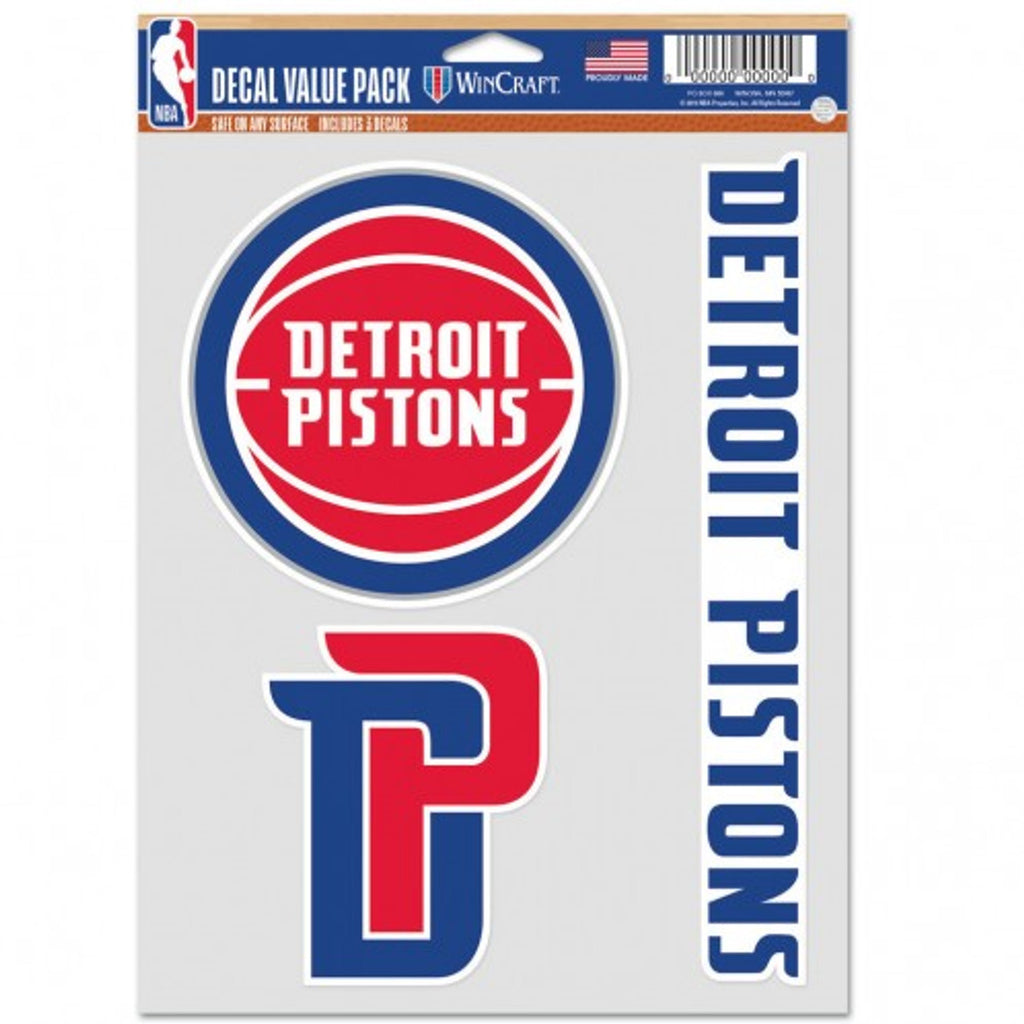 Detroit Pistons Decal Multi Use Fan 3 Pack Special Order