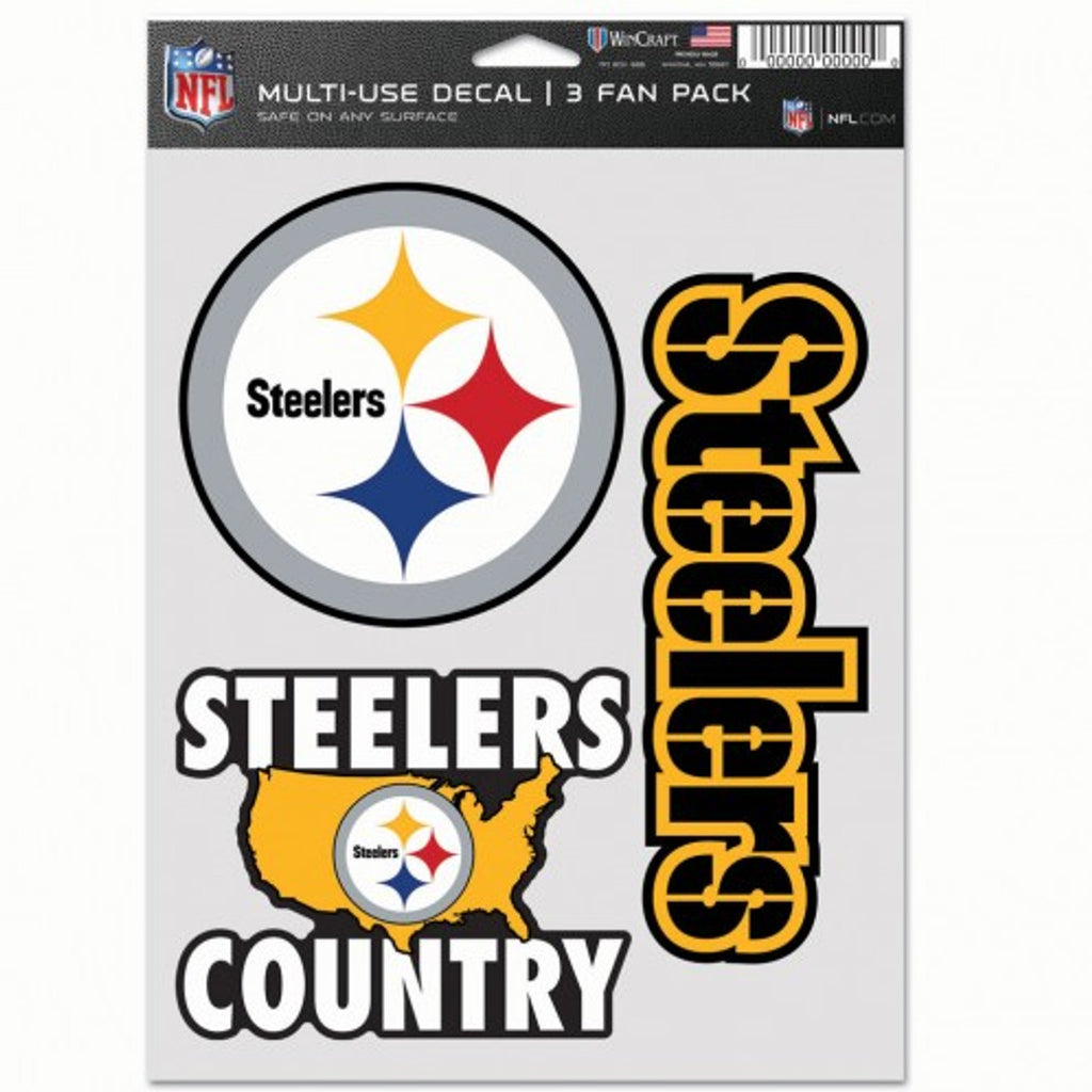 Pittsburgh Steelers Decal Multi Use Fan 3 Pack