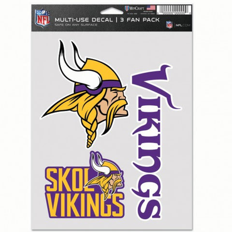 Minnesota Vikings Decal Multi Use Fan 3 Pack