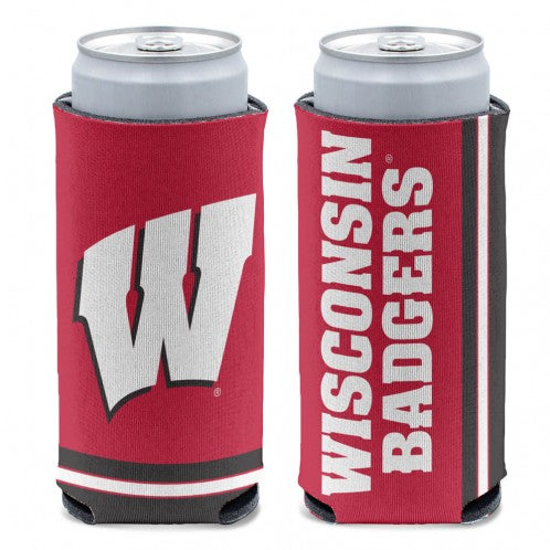 Wisconsin Badgers Can Cooler Slim Can Design Special Order 