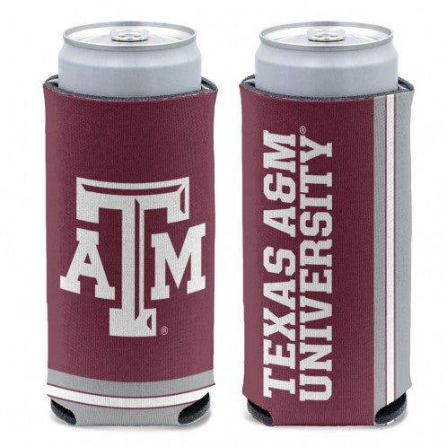 Texas A&M Aggies Can Cooler Slim Can Design Special Order 