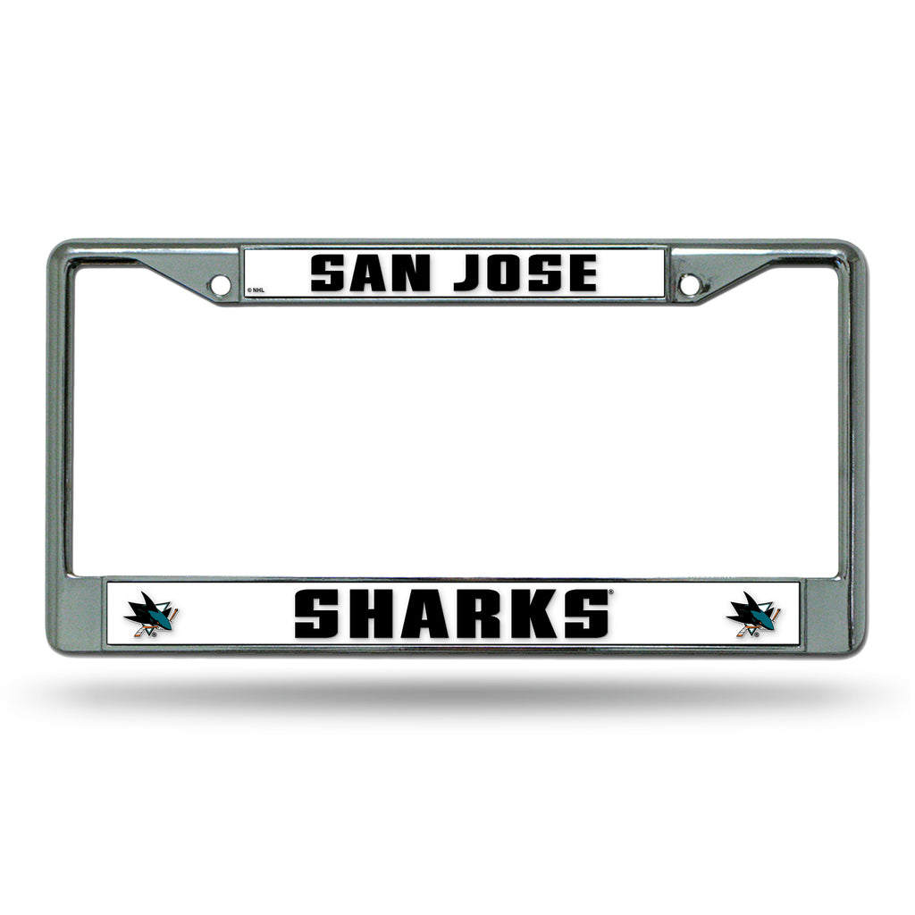 San Jose Sharks License Plate Frame Chrome 