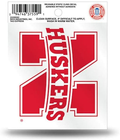 Nebraska Cornhuskers Static Cling Small (Script Logo) 