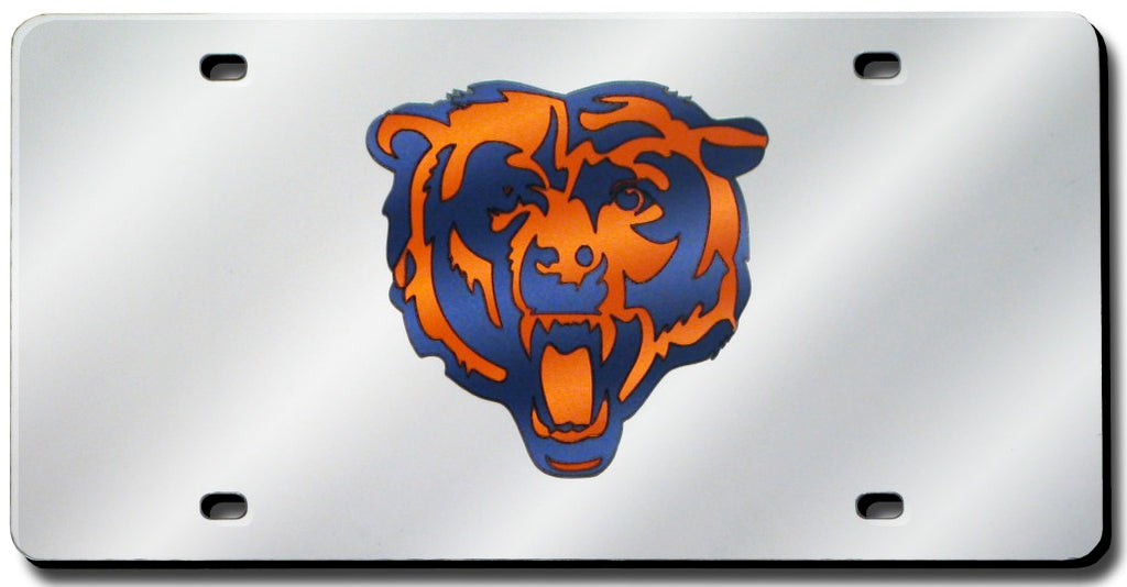 Chicago Bears License Plate Laser Cut Silver 