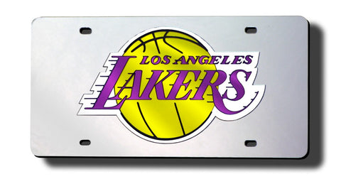 Los Angeles Lakers License Plate Laser Cut Silver