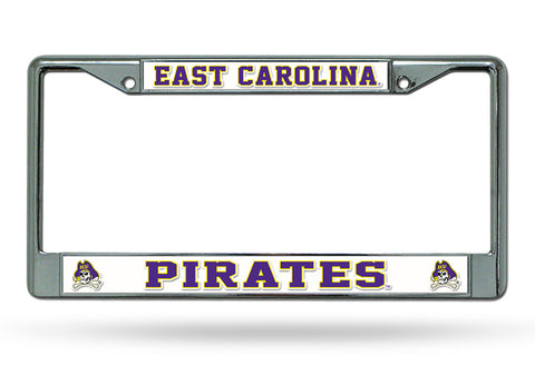 East Carolina Pirates License Plate Frame Chrome