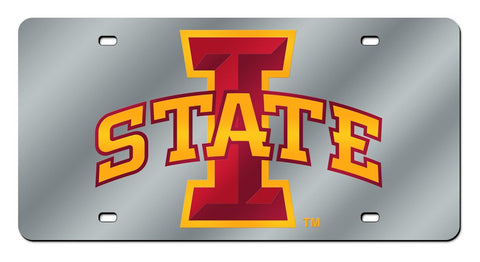 Iowa State Cyclones License Plate Laser Cut Silver Special Order