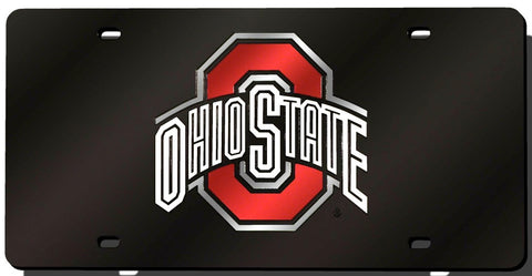 Ohio State Buckeyes License Plate Laser Cut Black 