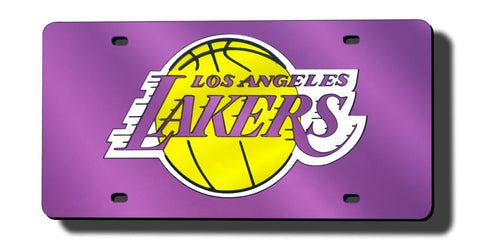 Los Angeles Lakers License Plate Laser Cut Light Purple