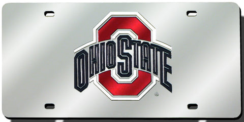 Ohio State Buckeyes License Plate Laser Cut Silver 