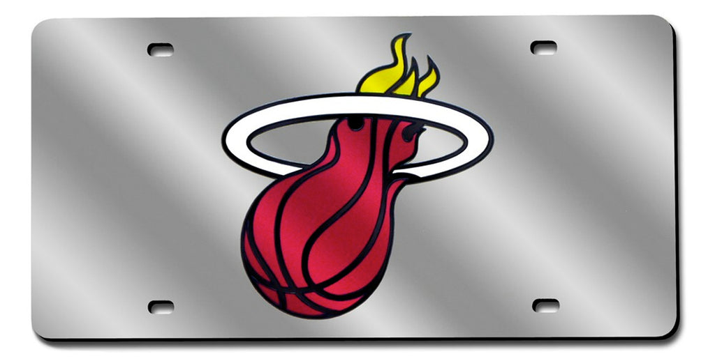 Miami Heat License Plate Laser Cut Silver Special Order