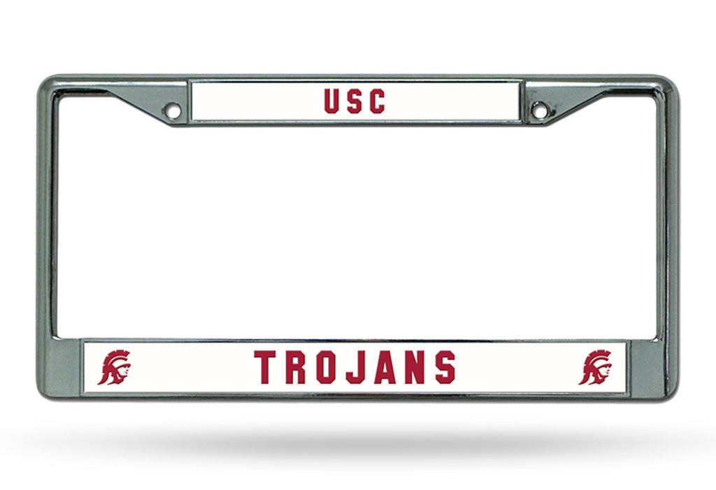 USC Trojans License Plate Frame Chrome