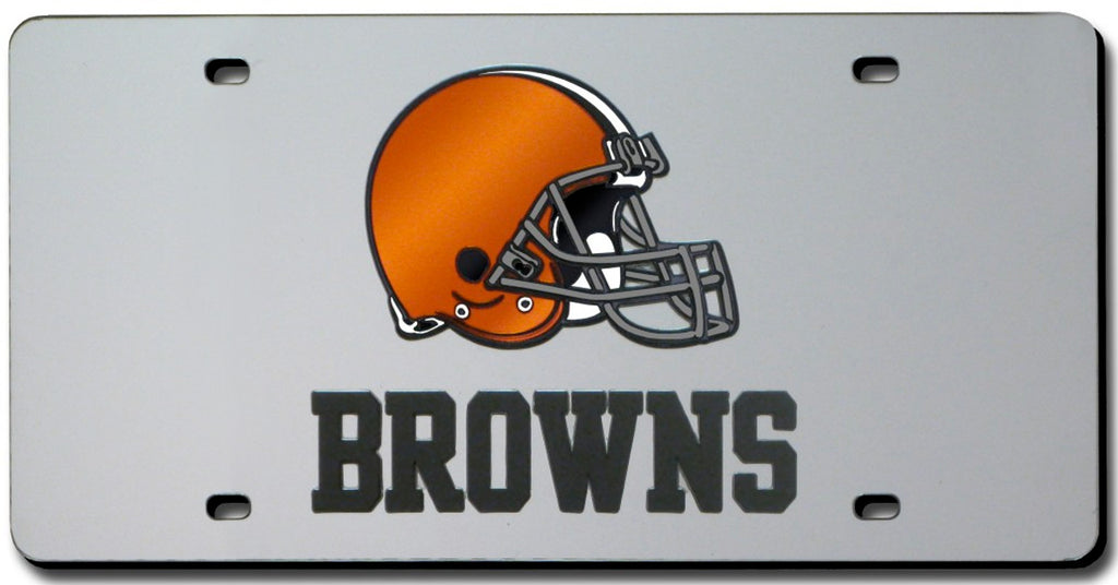 Cleveland Browns License Plate Laser Cut Silver