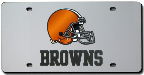 Cleveland Browns License Plate Laser Cut Silver
