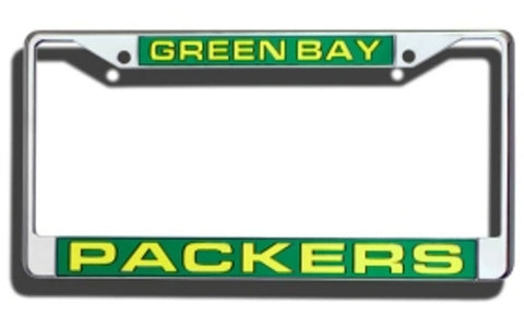 Green Bay Packers s License Plate Frame Laser Cut Chrome