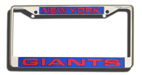 New York Giants License Plate Frame Laser Cut Chrome