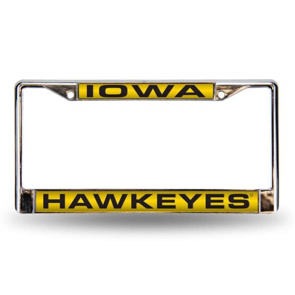 Iowa Hawkeyes Laser Cut Chrome License Plate Frame Special Order