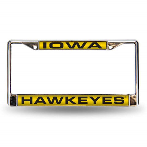 Iowa Hawkeyes Laser Cut Chrome License Plate Frame Special Order