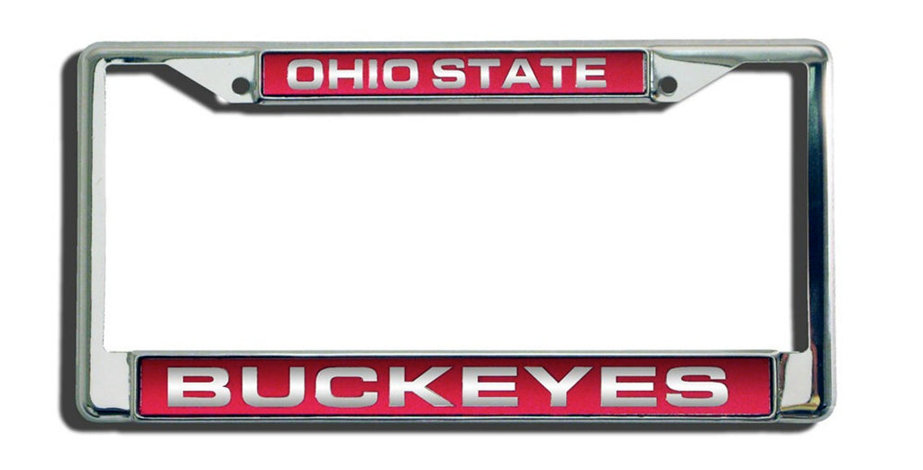 Ohio State Buckeyes License Plate Frame Laser Cut Chrome