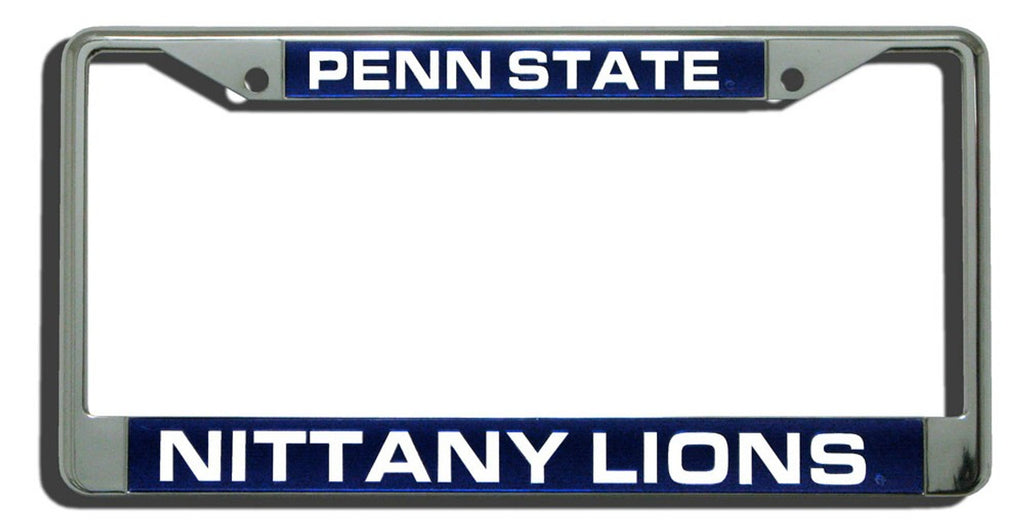 Penn State Nittany Lions Laser Cut Chrome License Plate Frame Special Order