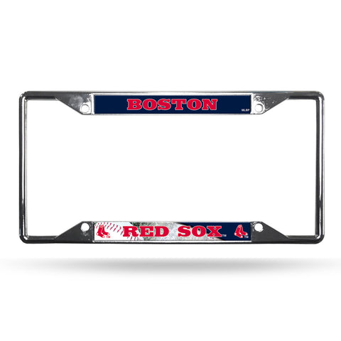 Boston Red Sox License Plate Frame Chrome EZ View