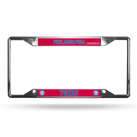 Philadelphia 76ers License Plate Frame Chrome EZ View Special Order