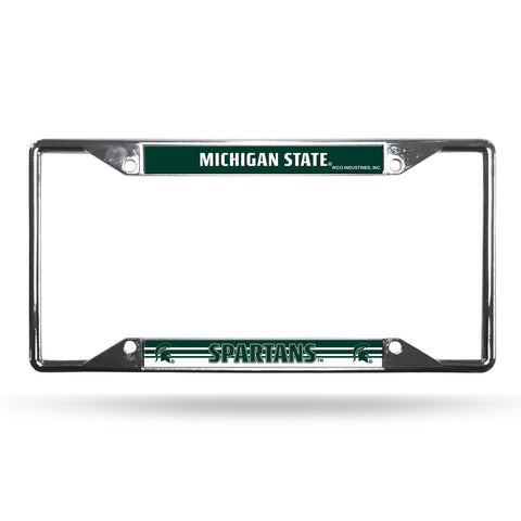 Michigan State Spartans License Plate Frame Chrome EZ View Special Order