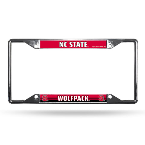 North Carolina State Wolfpack License Plate Frame Chrome EZ View Special Order