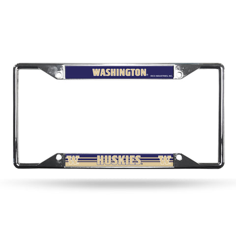 Washington Huskies License Plate Frame Chrome EZ View Special Order 