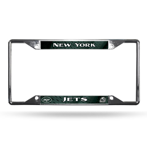 New York Jets License Plate Frame Chrome EZ View Special Order