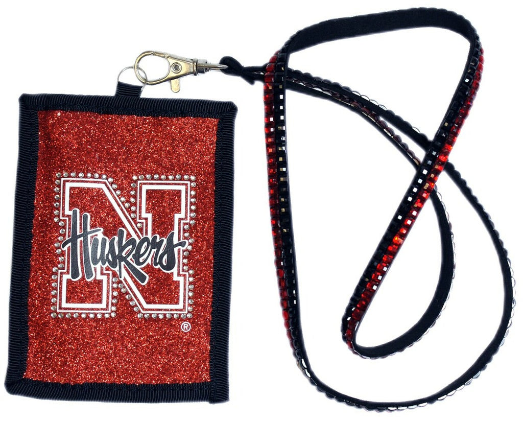 Nebraska Cornhuskers Wallet Beaded Lanyard Style Script Logo 