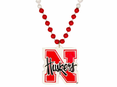 Nebraska Cornhuskers Beads with Medallion Mardi Gras Style 