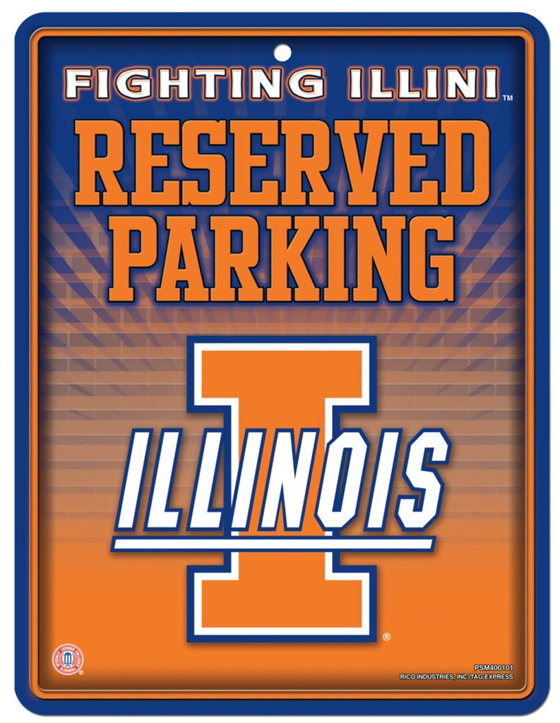 Illinois Fighting Illini Metal Parking Sign Special Order